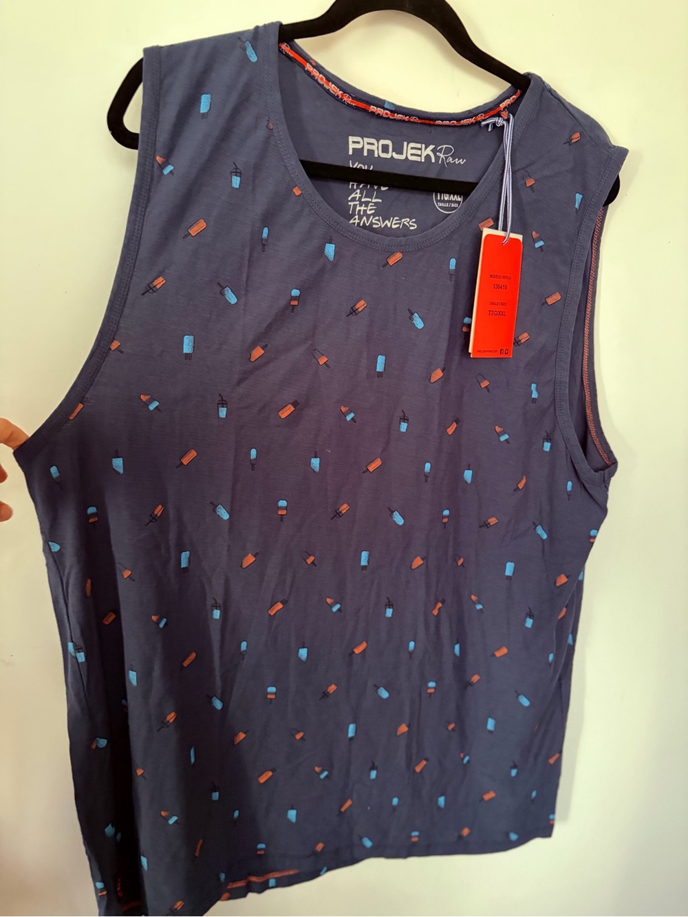 NWT Projek Raw Navy Popsicle Sleeveless Tank - XXL
